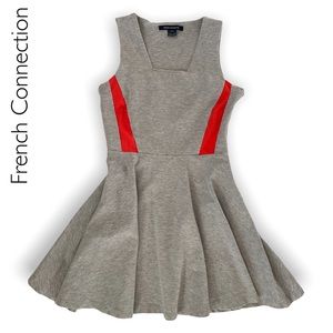 French Connection Lucy Gray Sleeveless Skater Dress Size 8